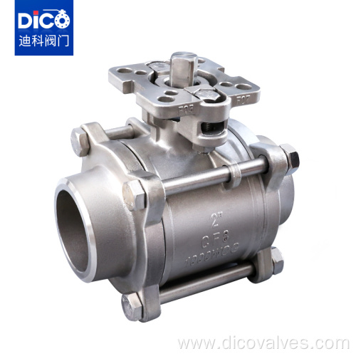 High Platform Butt weld 3pc ball valve